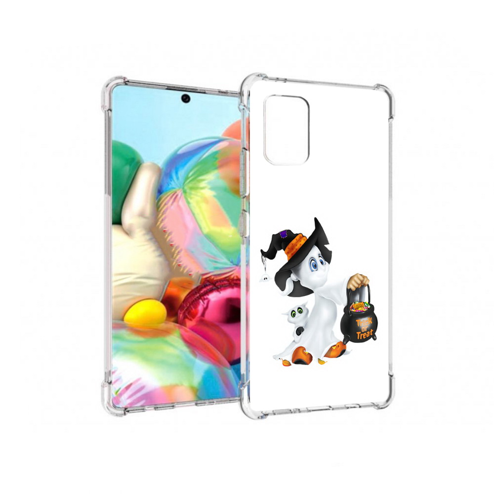 

Чехол MyPads Tocco для Samsung Galaxy A71 Маленький призрак (PT226912.529.113), Прозрачный, Tocco