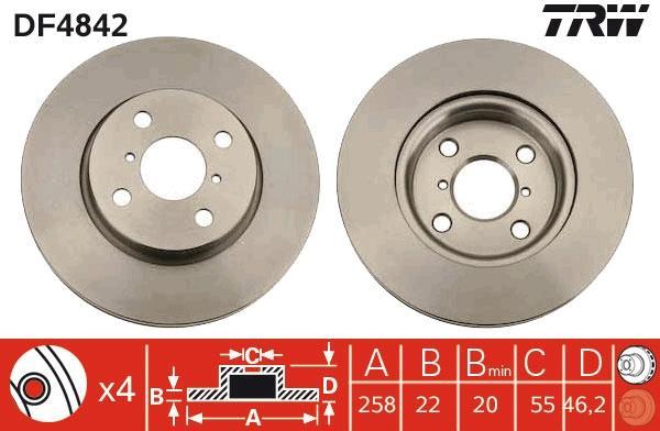 

Диск тормозной передн TOYOTA: YARIS (_P1_) 99-, YARIS (_P9_) 05-, TOYOTA (FAW): VIOS 08-