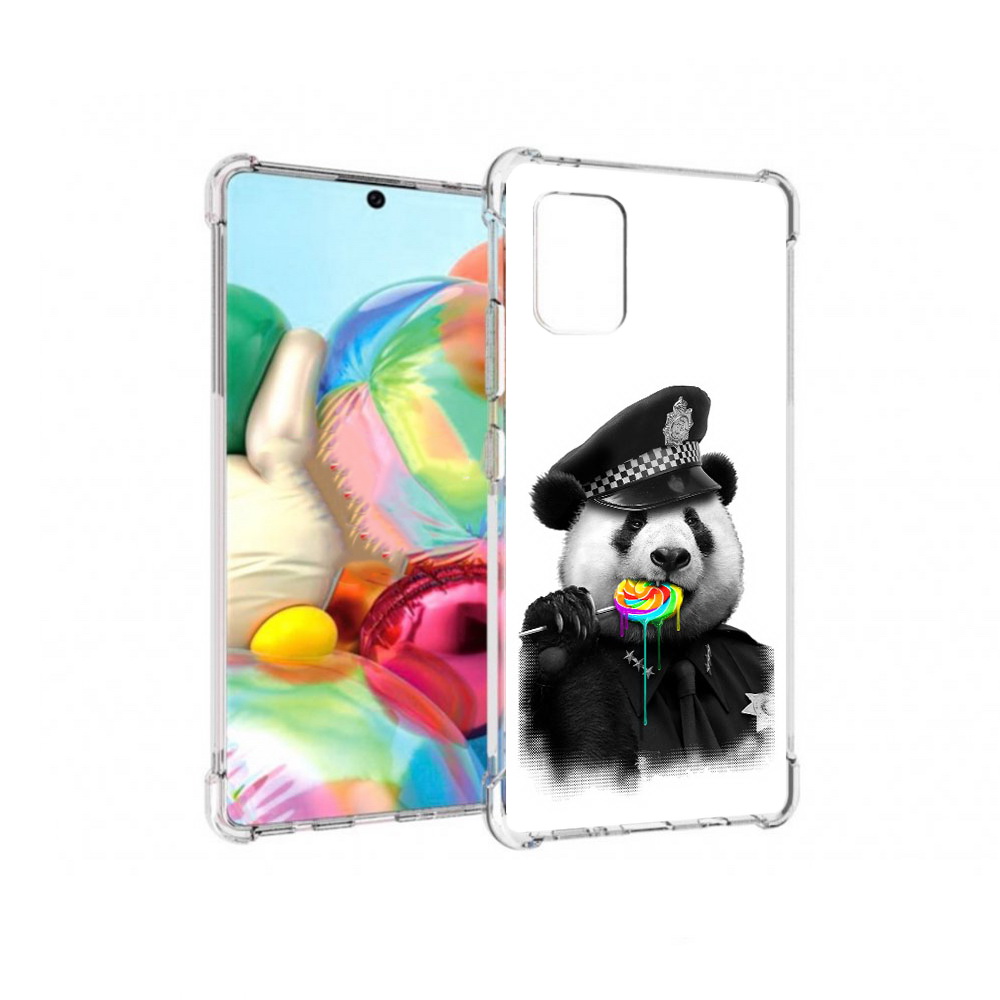 

Чехол MyPads Tocco для Samsung Galaxy A71 Панда полиция (PT226912.529.130), Прозрачный, Tocco