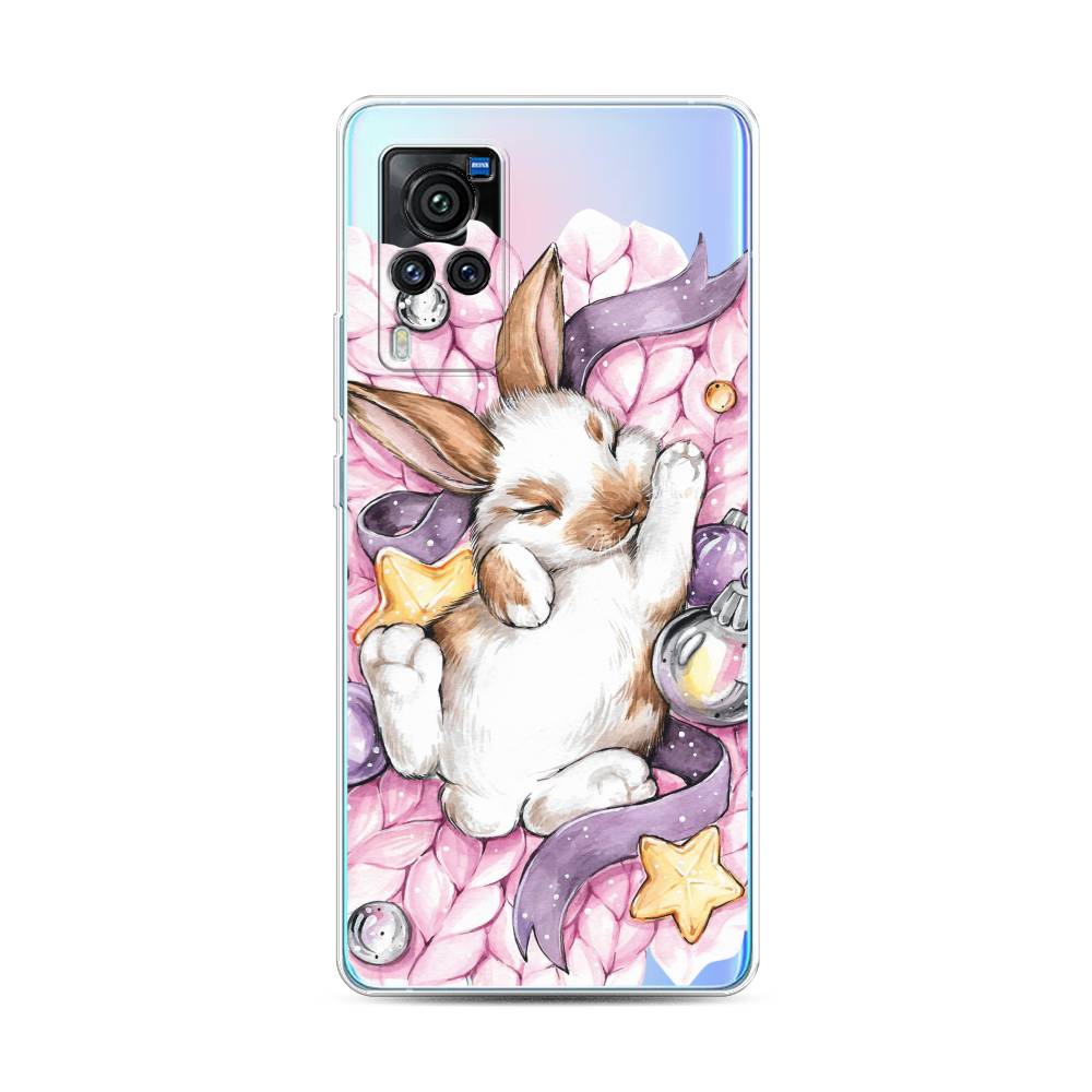

Чехол для Vivo X60 Pro "Кролик спит", Розовый;белый, 263850-5