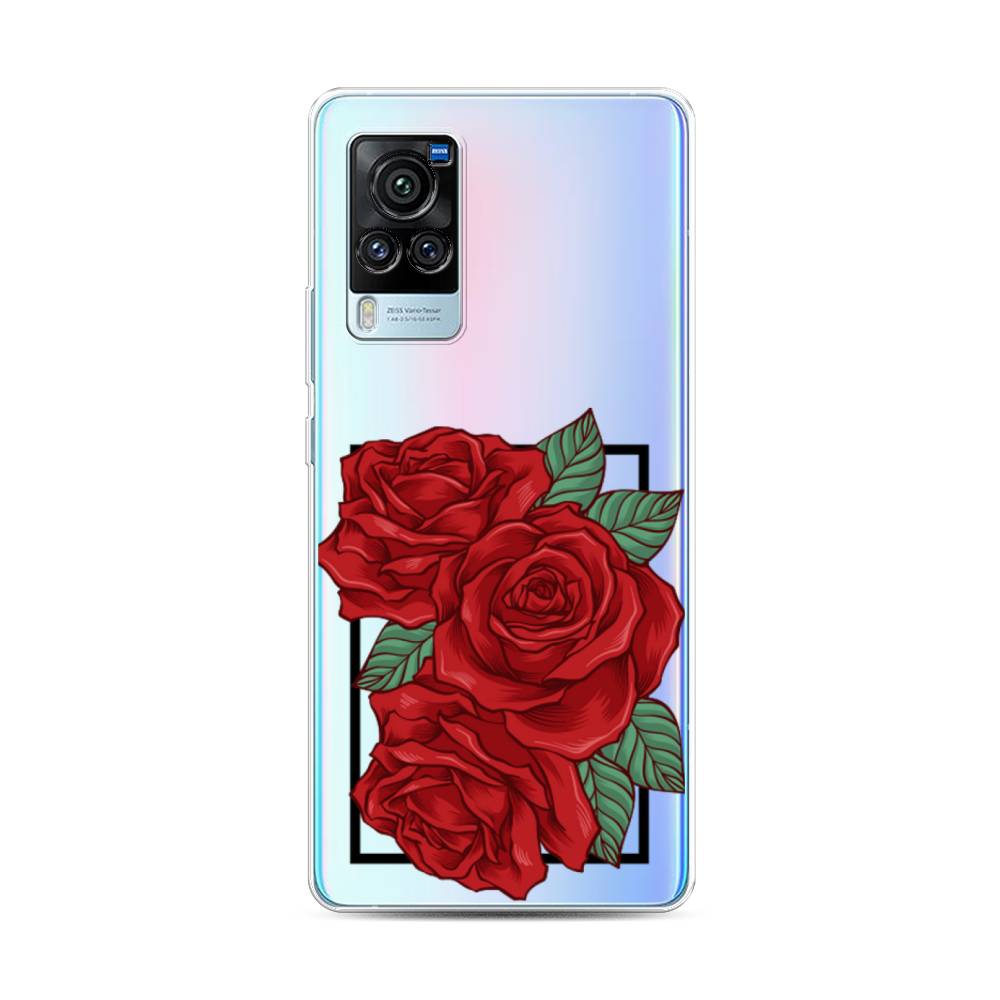 

Чехол для Vivo X60 Pro "Три алые розы", Красный, 263850-2