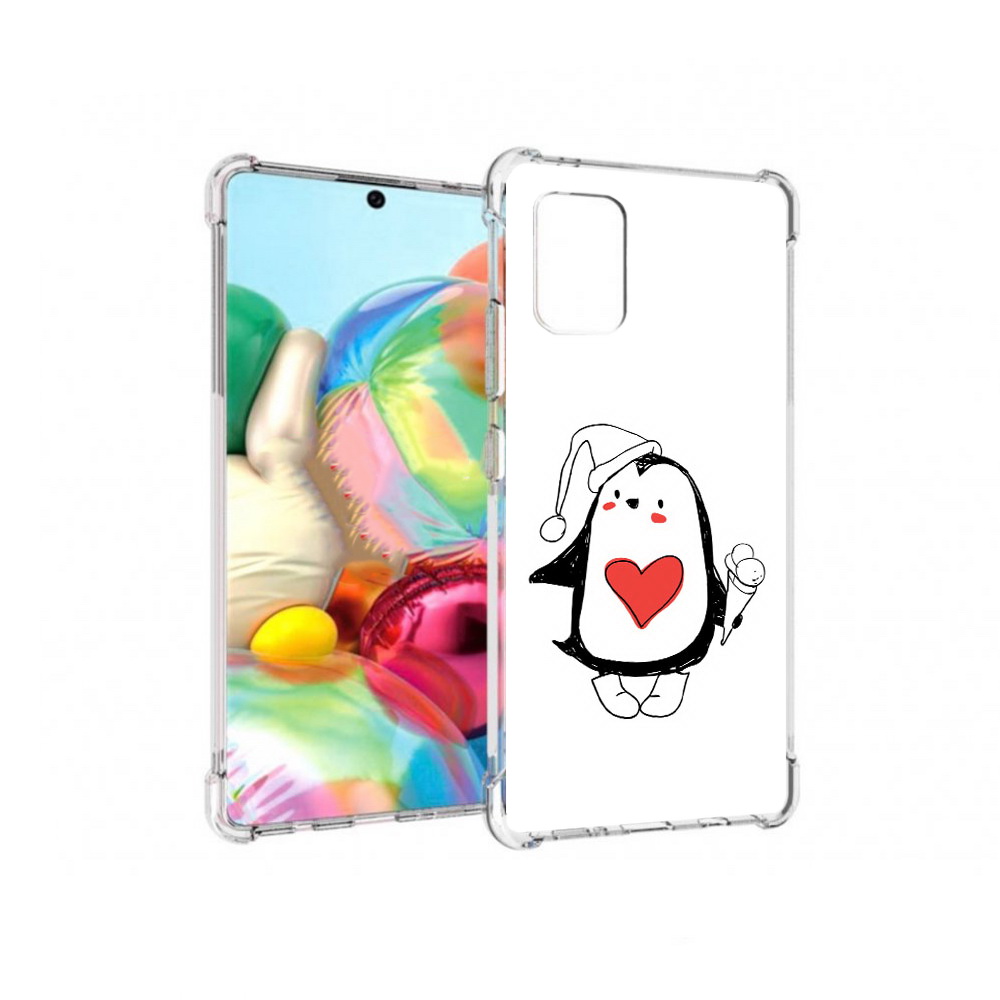 

Чехол MyPads Tocco для Samsung Galaxy A71 Пингвин с мороженым (PT226912.529.135), Прозрачный, Tocco