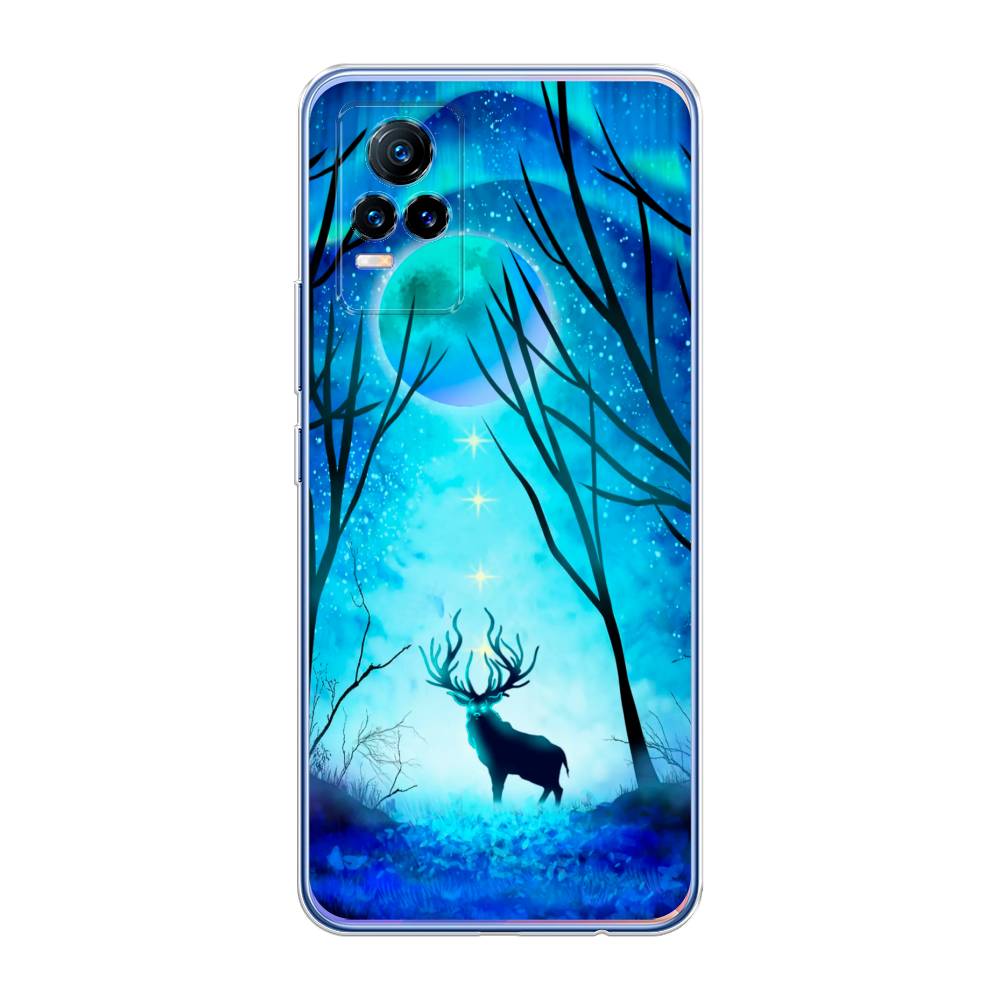 

Чехол на Vivo V21e 4G "Олень северное сияние", Синий;черный;голубой, 264550-1
