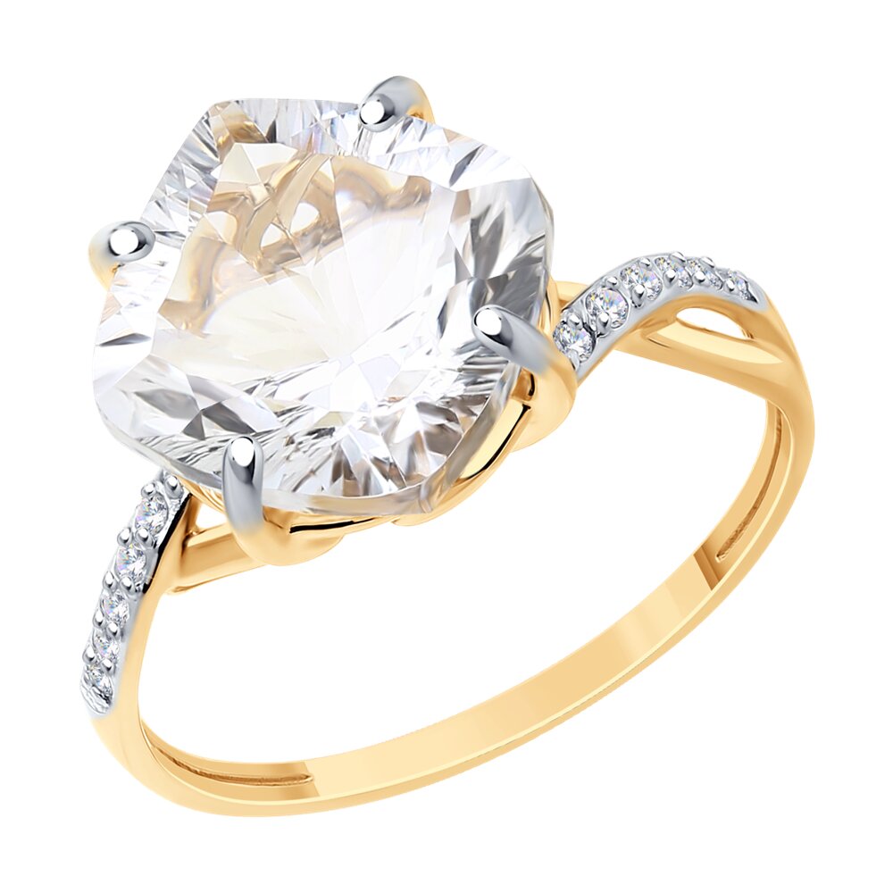 

Кольцо из золота р. 19,5 SOKOLOV 716967, фианит\горный хрусталь, 716967