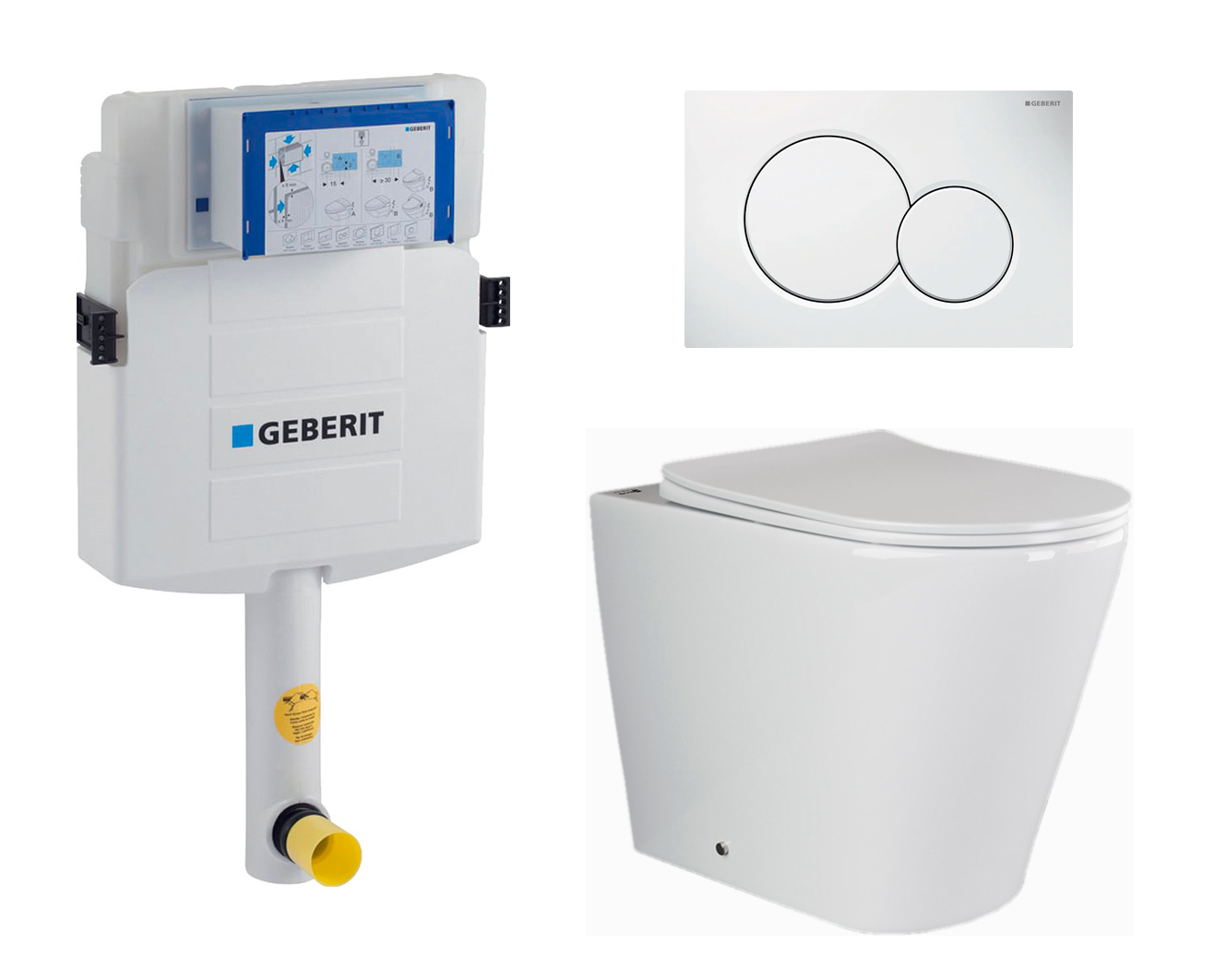 

Комплект: смывной бачок Geberit Duofix + унитаз Highlight + кнопка белая, 535772