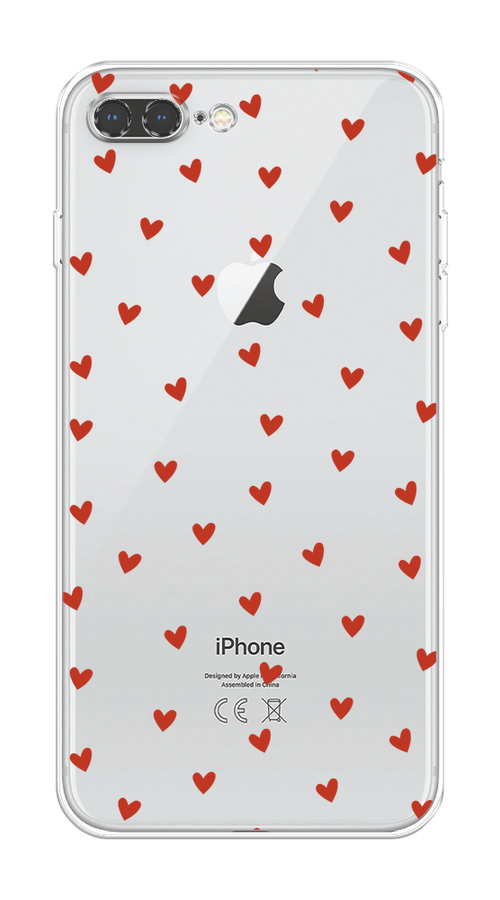 

Чехол на Apple iPhone 7 Plus/8 Plus "Red hearts", Красный;прозрачный, 10750-1