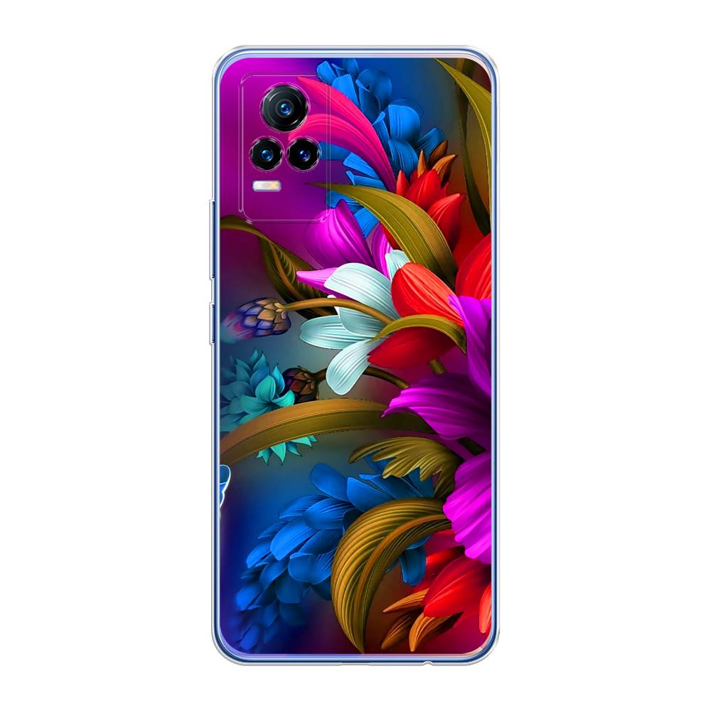 

Чехол для Vivo V21e 4G "Фантастические цветы", Фиолетовый;красный;синий, 264550-2