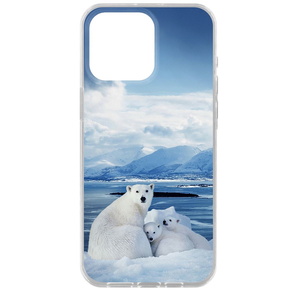 

Чехол-накладка Krutoff Clear Case Полярные медведи для iPhone 15 Pro Max, Прозрачный