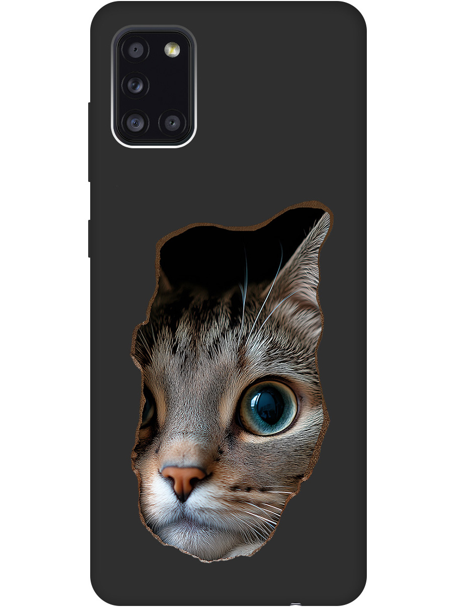 

Силиконовый чехол на Samsung Galaxy A31 с принтом "Котик в стене" матовый черный, Черный;коричневый;белый, 722871912