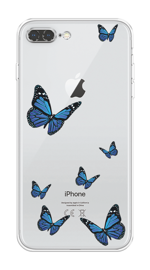 

Чехол на Apple iPhone 7 Plus/8 Plus "Blue butterflies", Синий;черный, 10750-1