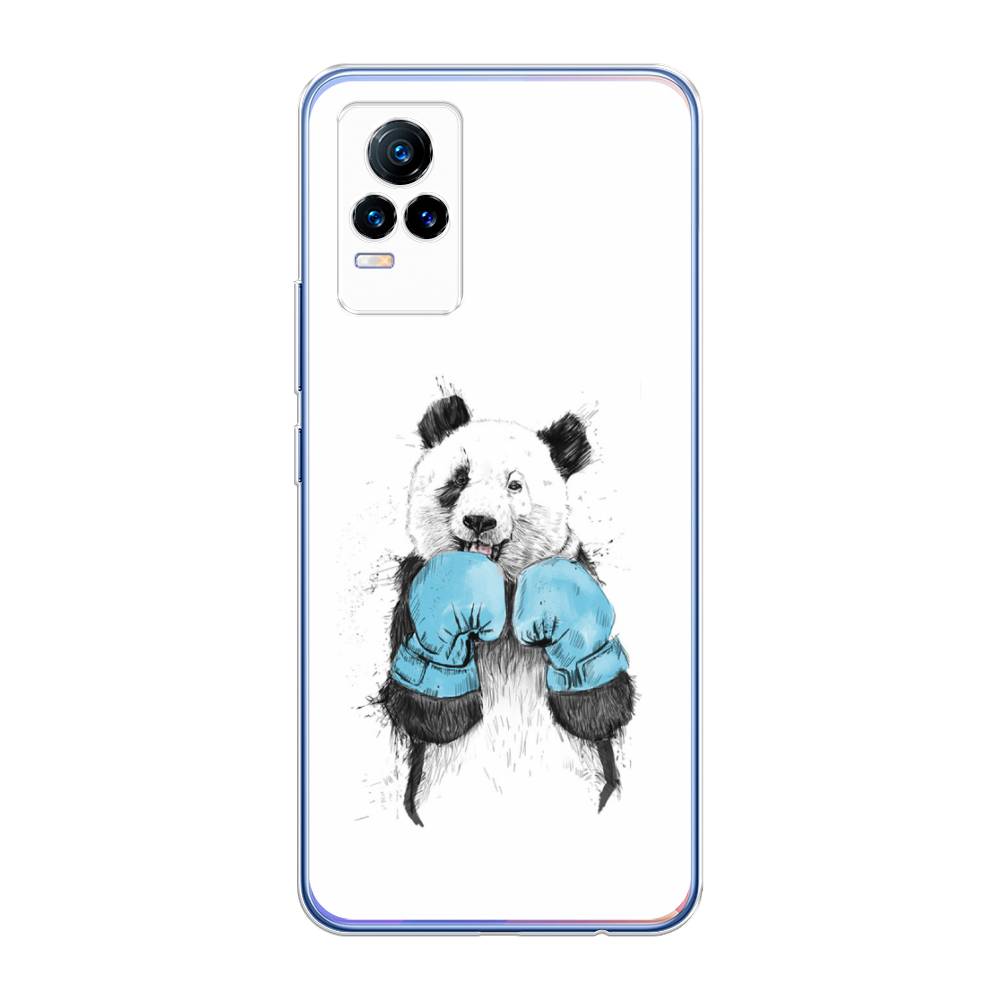 

Чехол для Vivo V21e 4G "Панда боксер", Голубой;белый;серый, 264550-1