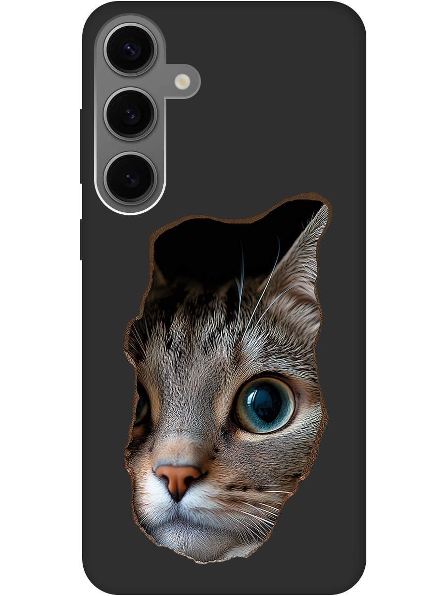 

Силиконовый чехол на Samsung Galaxy S24+ с принтом "Котик в стене" матовый черный, Черный;коричневый;белый, 779824612