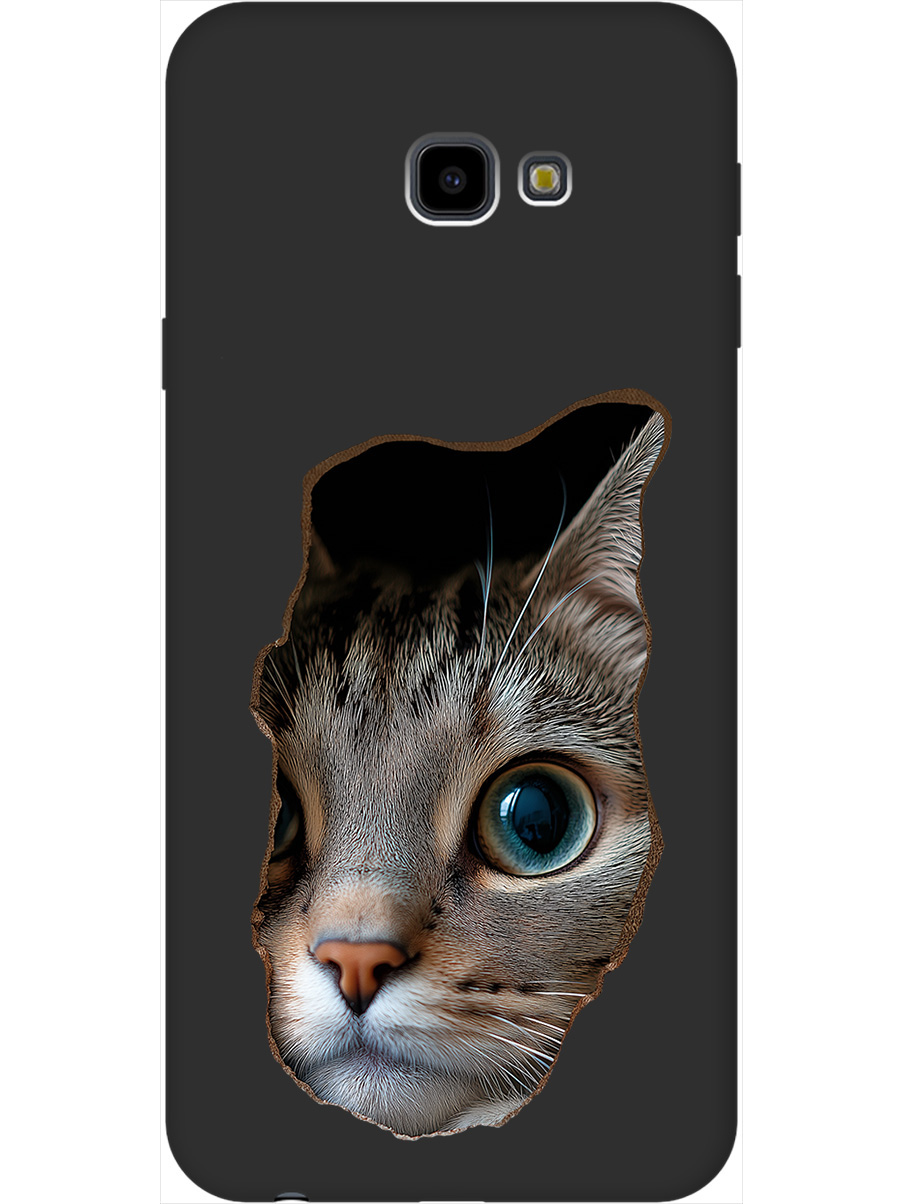 

Силиконовый чехол на Samsung Galaxy J4+ с принтом "Котик в стене" матовый черный, Черный;коричневый;белый, 719355712