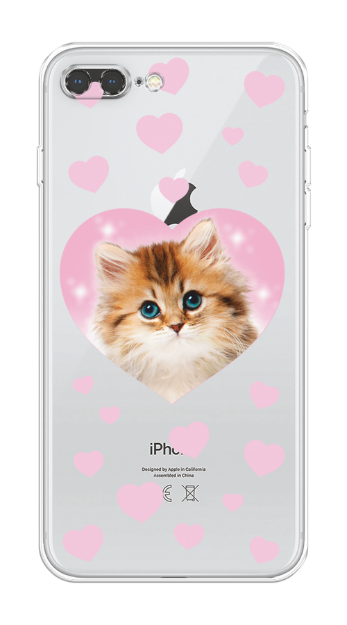 

Чехол на Apple iPhone 7 Plus/8 Plus "Котенок в сердце", Розовый;оранжевый;белый;прозрачный, 10750-1