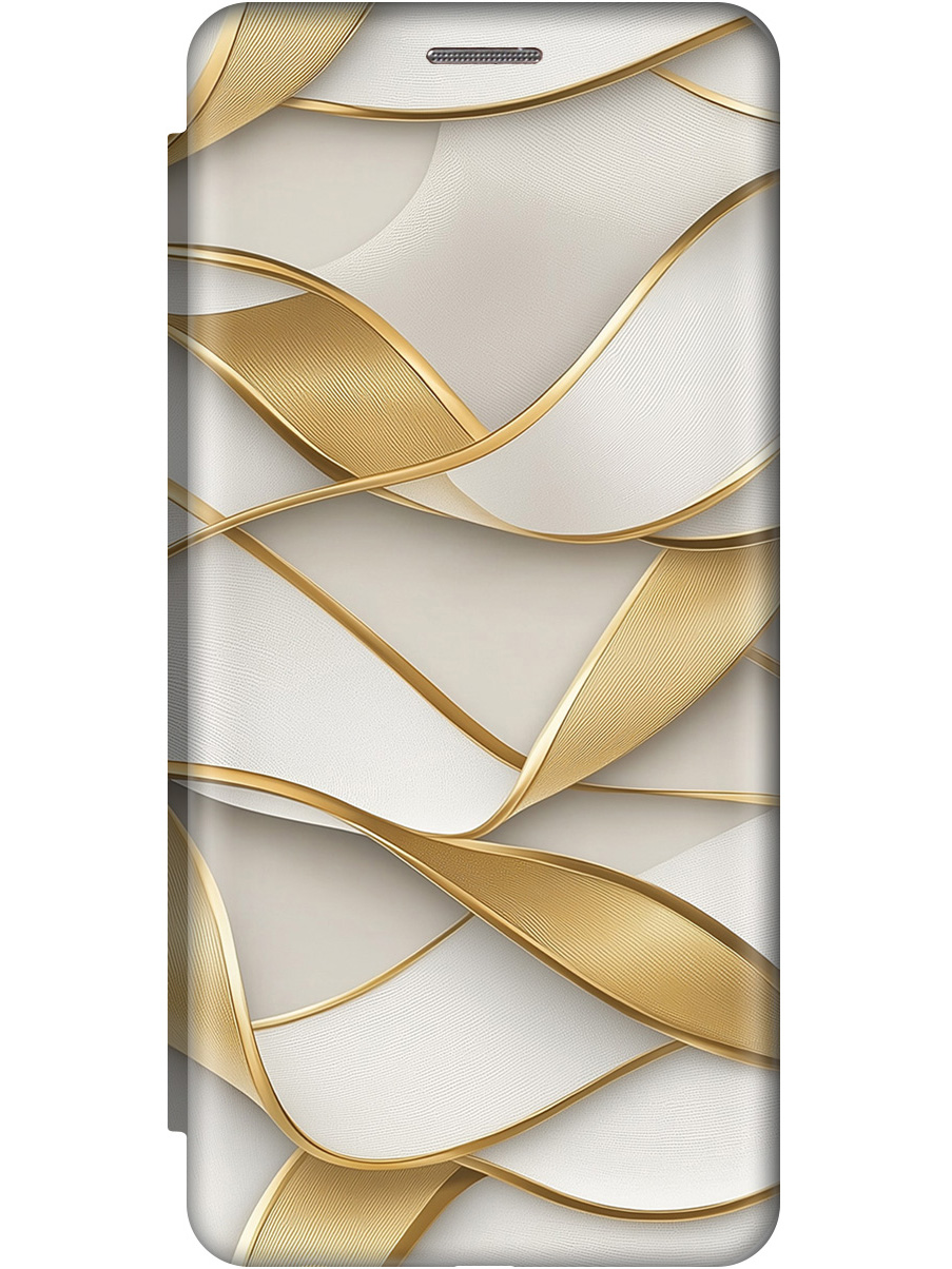 

Чехол-книжка на Infinix Hot 30i с принтом "Волны из золота" золотой, Белый;золотистый, 769389331