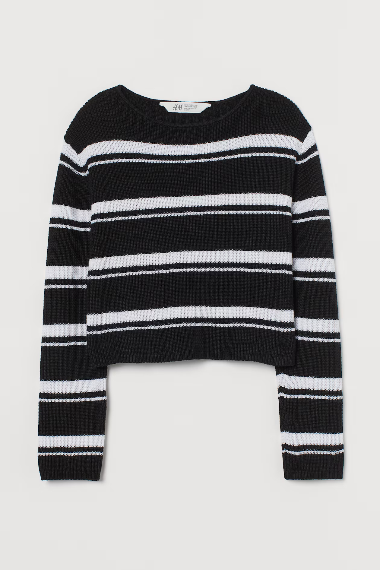 Джемпер детский для девочек H&M Knitted Jumper 0863116012 черный 146/152