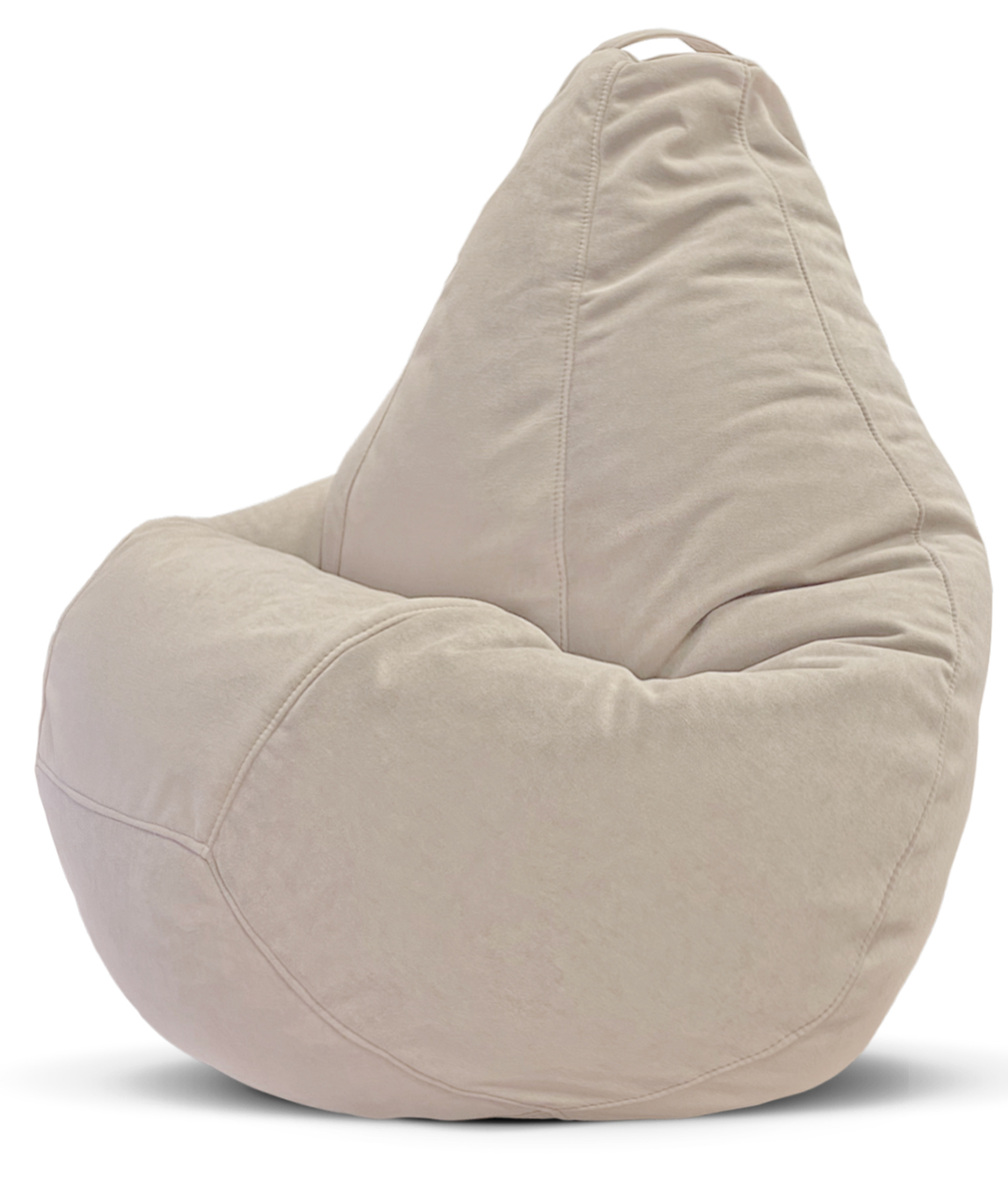 Кресло-мешок PUFLOVE пуфик груша, размер XXXXL, светло-бежевый велюр