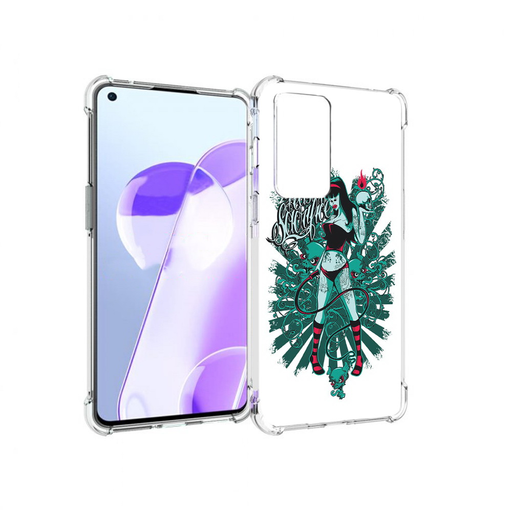 

Чехол MyPads Tocco для OnePlus 9RT нарисованная девушка в татуировках (PT172016.131.499), Прозрачный, Tocco