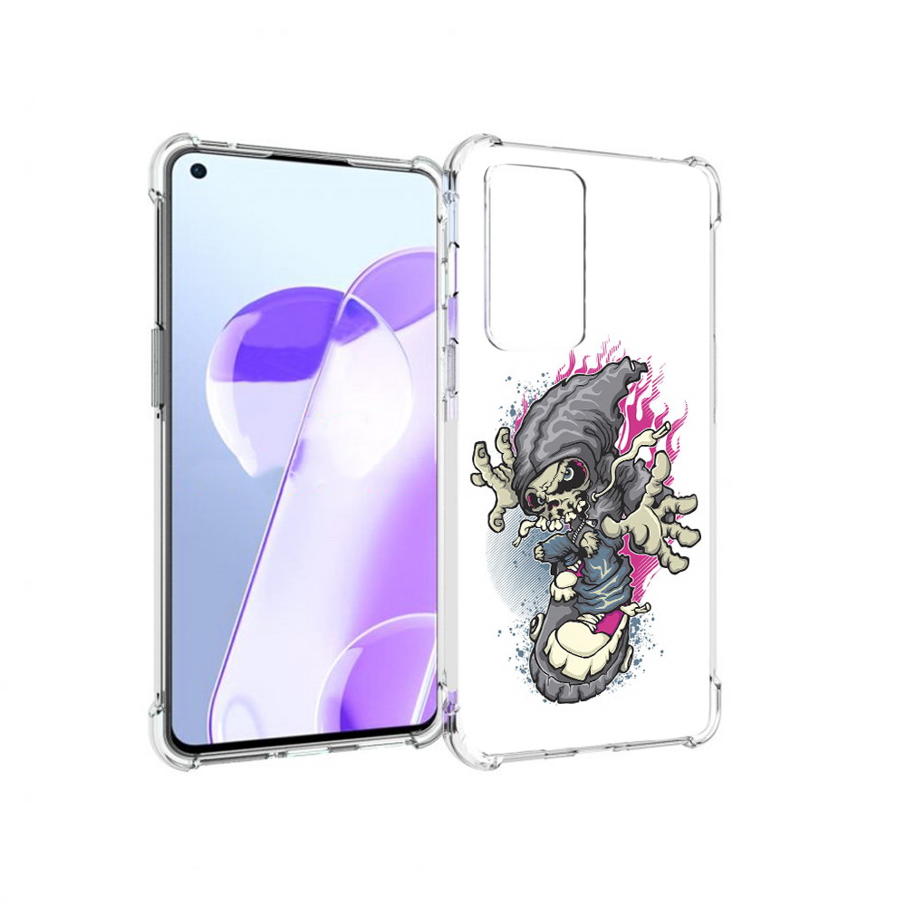 фото Чехол mypads tocco для oneplus 9rt нарисованный скелет на скейт борде (pt172016.131.512)
