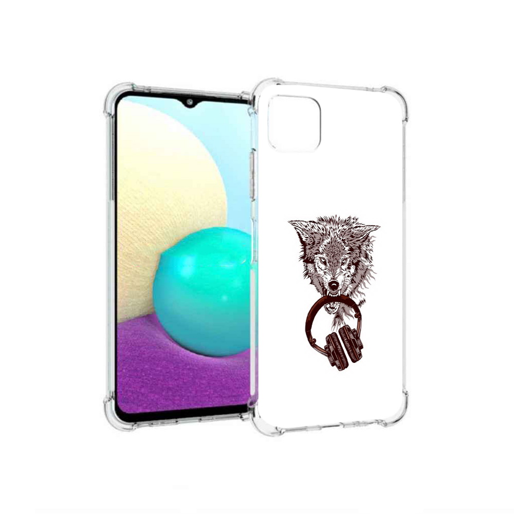 

Чехол MyPads Tocco для Samsung Galaxy A22 дикий волк, Прозрачный, Tocco