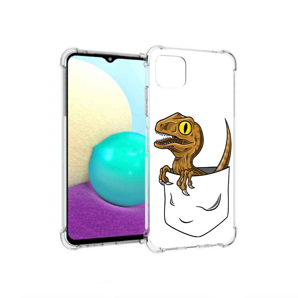 

Чехол MyPads Tocco для Samsung Galaxy A22 динозавр в кармане, Прозрачный, Tocco