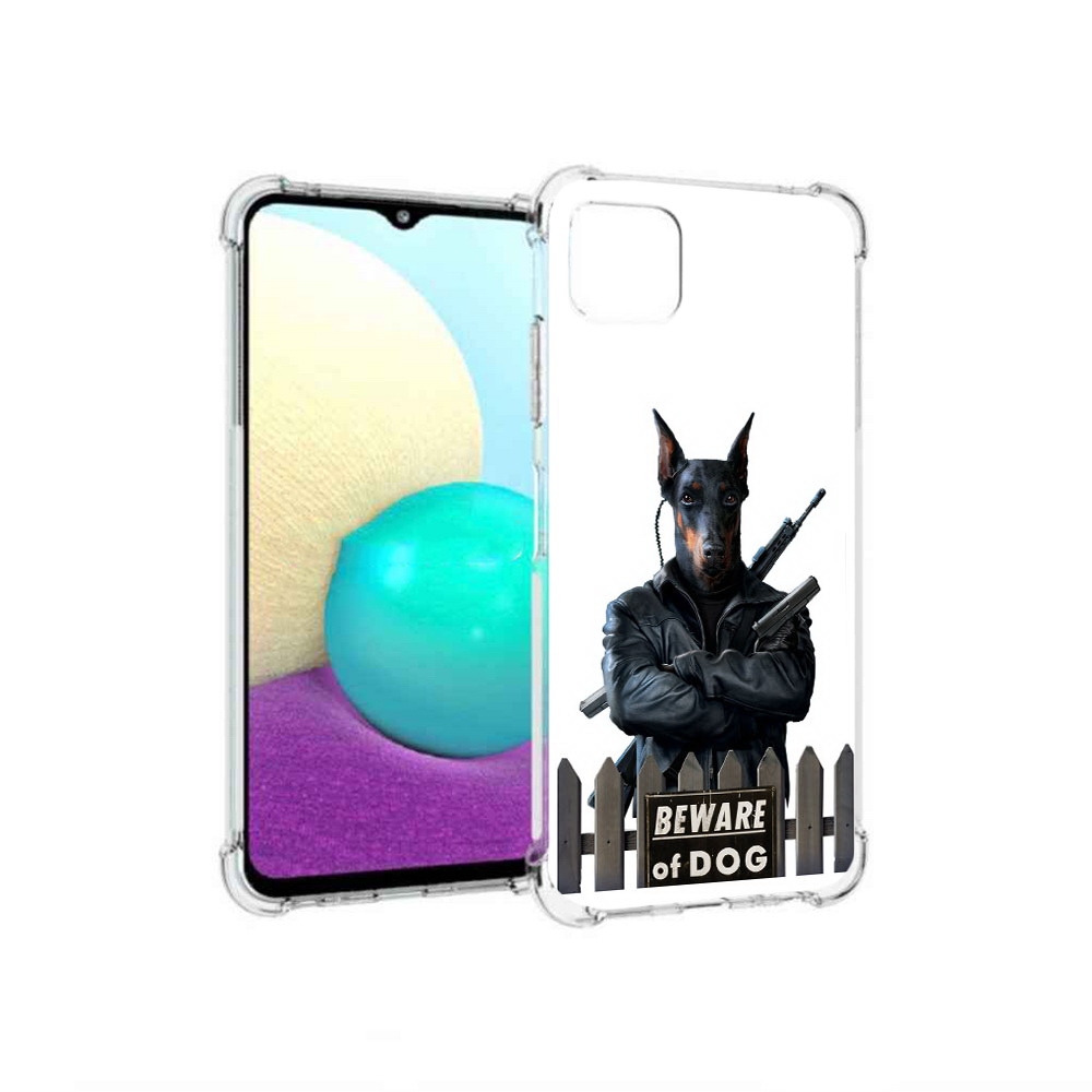 

Чехол MyPads Tocco для Samsung Galaxy A22 доберман, Прозрачный, Tocco