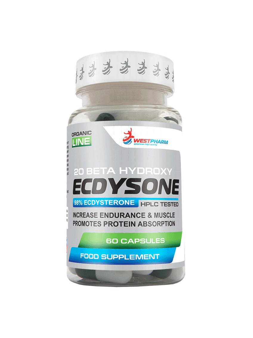 Бустер тестостерона WestPharm Ecdysone, экдизон, экдистерон, 60 капсул