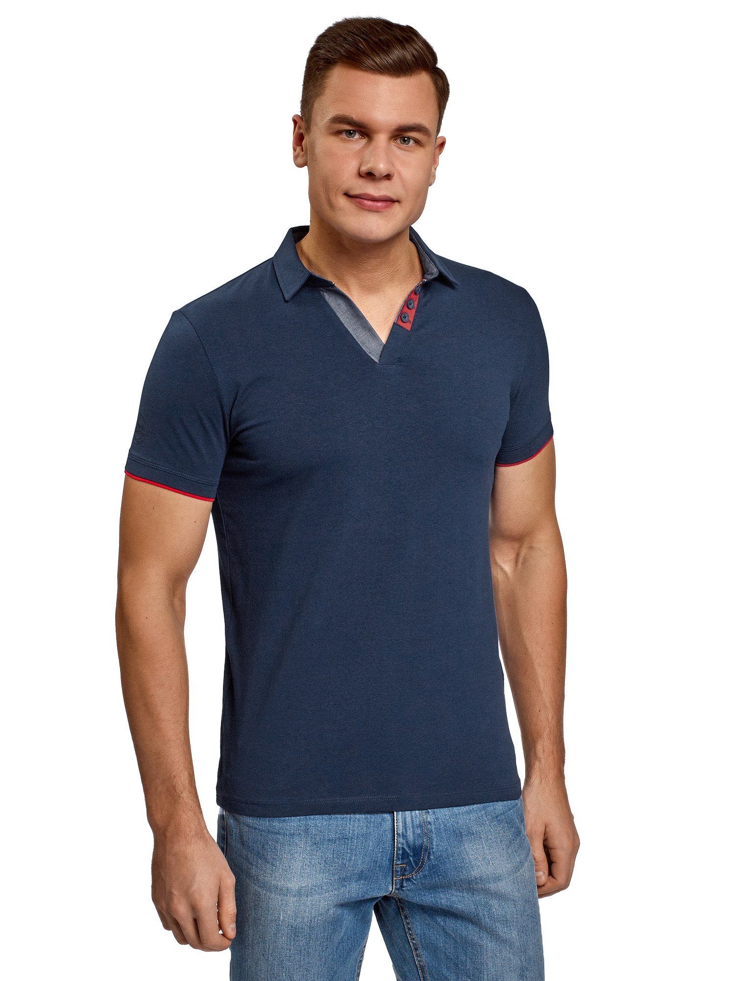 

Футболка мужская oodji 5L412336M синяя XS, Синий, 5L412336M