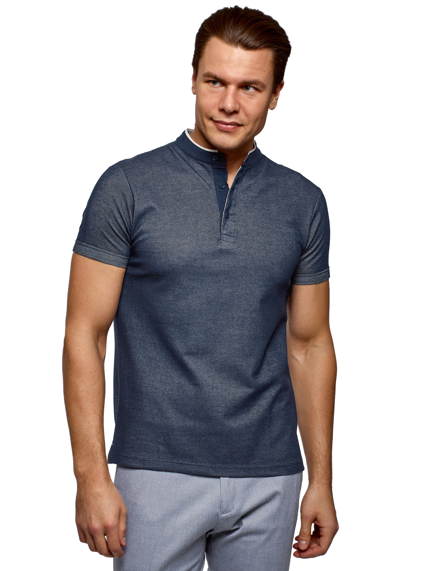 

Футболка мужская oodji 5L412339M синяя XS, Синий, 5L412339M