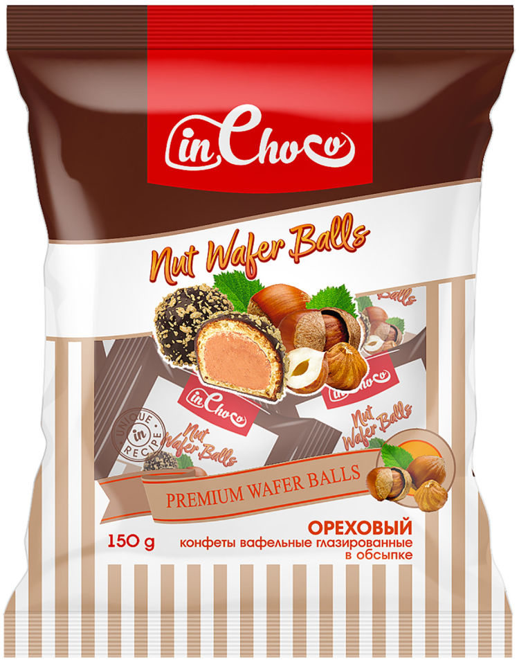 Конфеты In Choco вафельные глазированные ореховые 150г