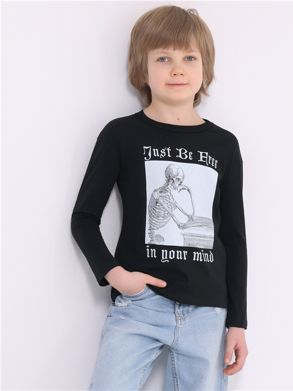 

Лонгслив детский Апрель 597мал001Д2Р, черный задумчивый скелет, 146, л597001010Р1