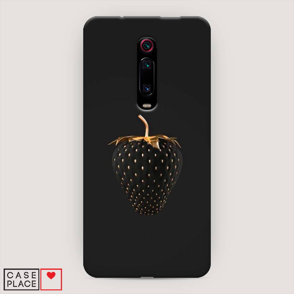 фото Пластиковый чехол "черно-золотая клубника" на xiaomi redmi k20 pro awog