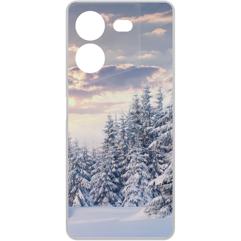 

Чехол-накладка Krutoff Clear Case Снежный пейзаж для Tecno Pova 5 Pro, Прозрачный
