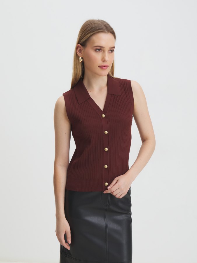 

Жилет женский Maison David BM2318 коричневый XL, BM2318
