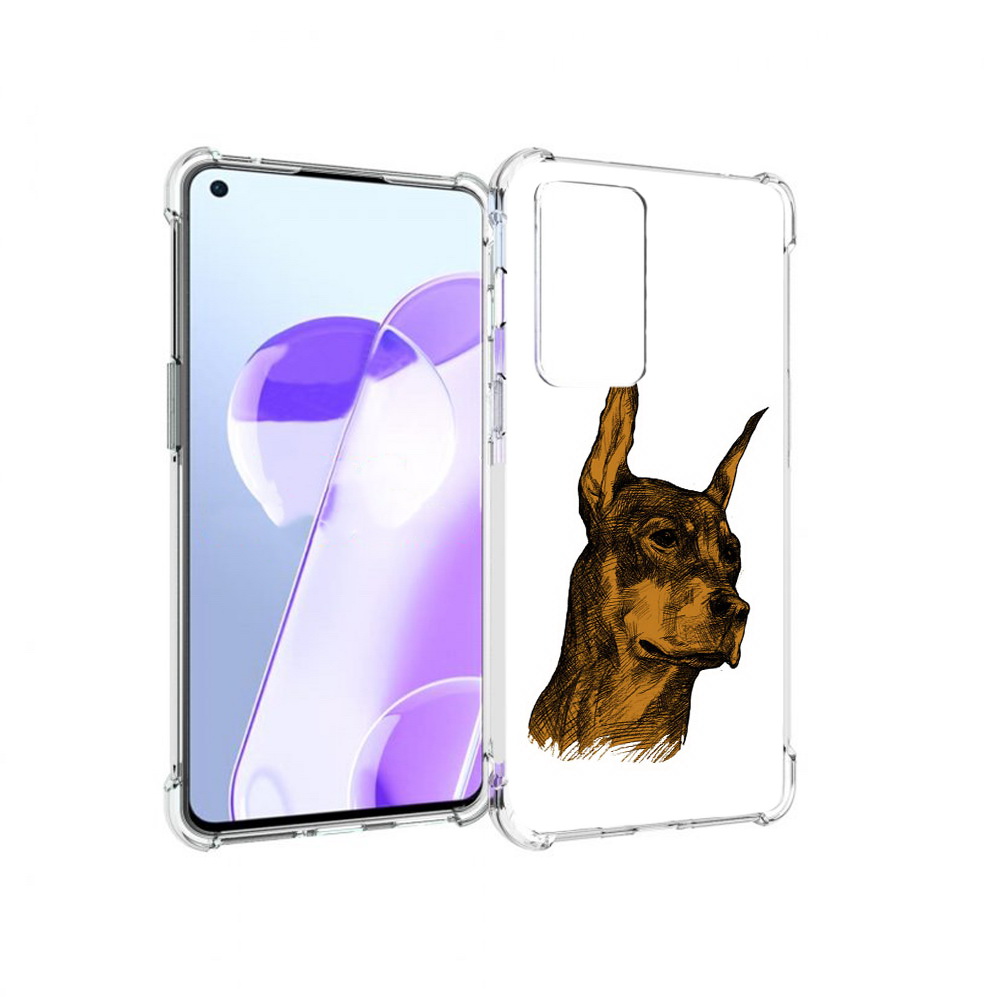 

Чехол MyPads Tocco для OnePlus 9RT скетч доберман (PT172016.131.605), Прозрачный, Tocco