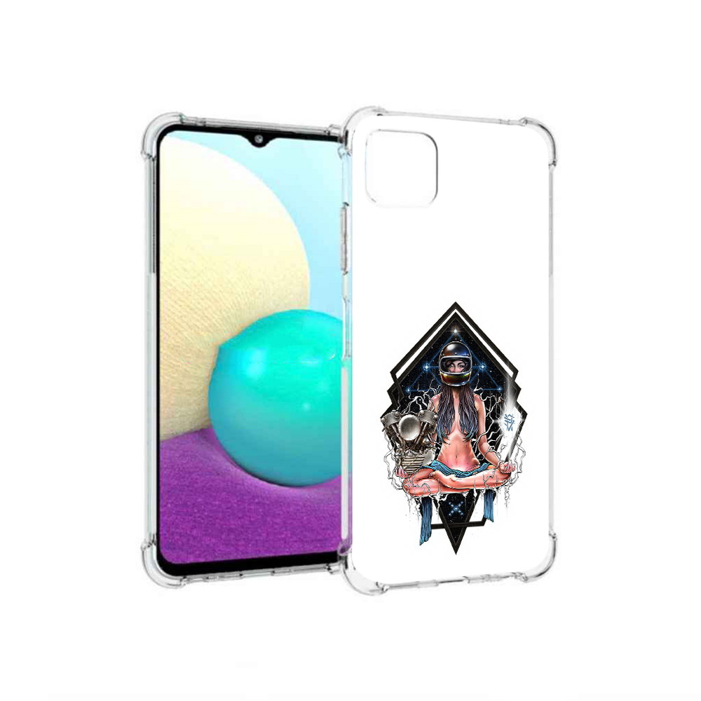 

Чехол MyPads Tocco для Samsung Galaxy A22 красивая девушка в шлеме, Прозрачный, Tocco