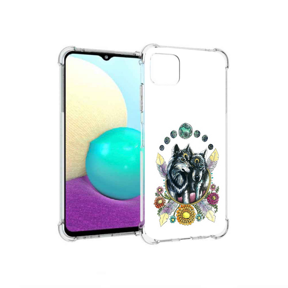 

Чехол MyPads Tocco для Samsung Galaxy A22 красивые волки абстракция, Прозрачный, Tocco