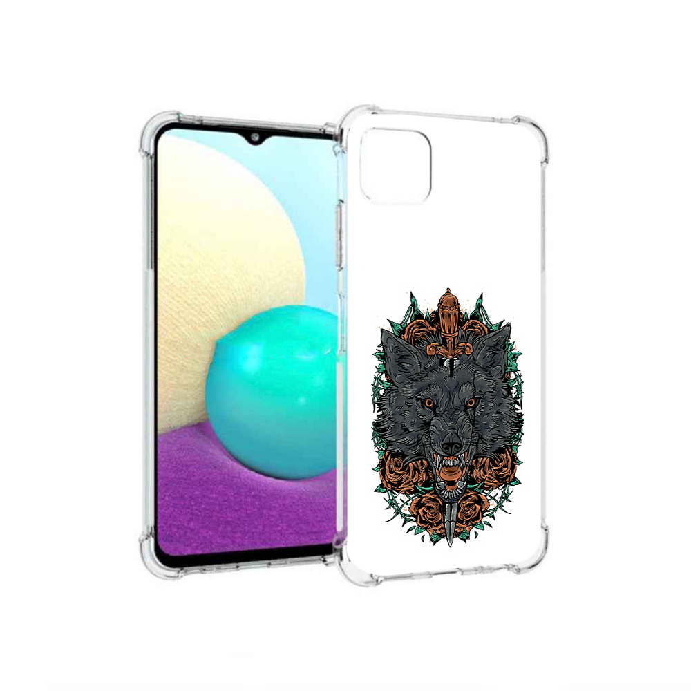 

Чехол MyPads Tocco для Samsung Galaxy A22 красивый злой волк, Прозрачный, Tocco
