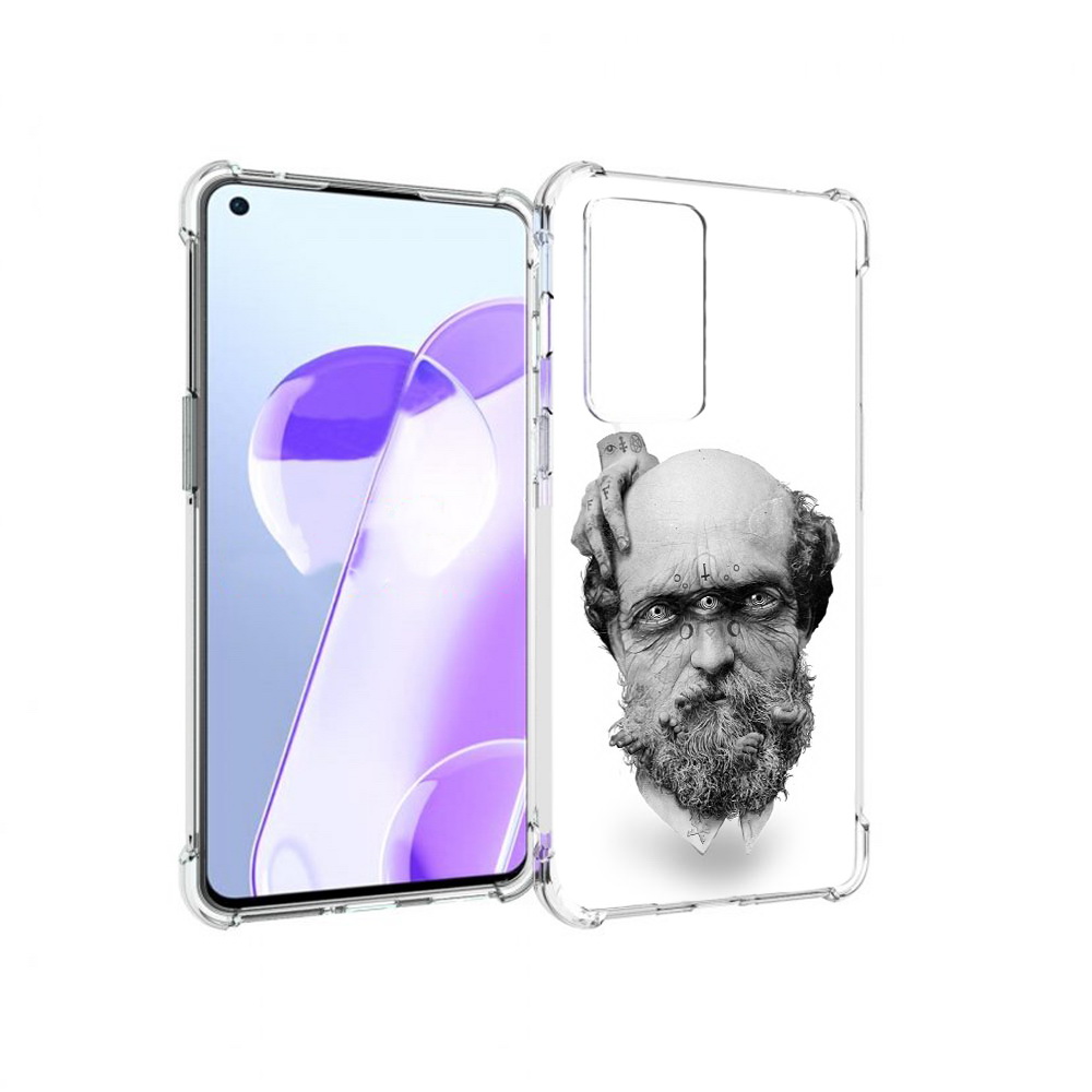 

Чехол MyPads Tocco для OnePlus 9RT страшный бородатый мужчина абстракция, Прозрачный, Tocco