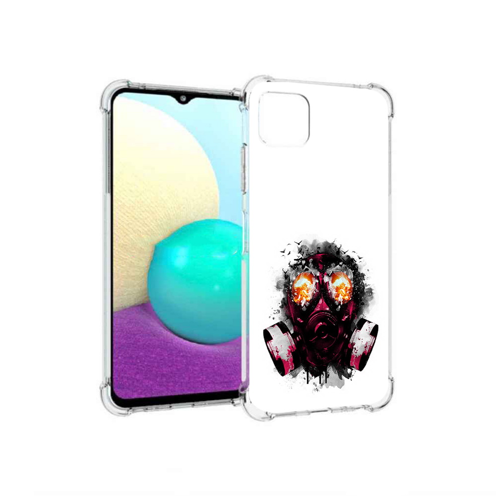 

Чехол MyPads Tocco для Samsung Galaxy A22 красный противогаз, Прозрачный, Tocco