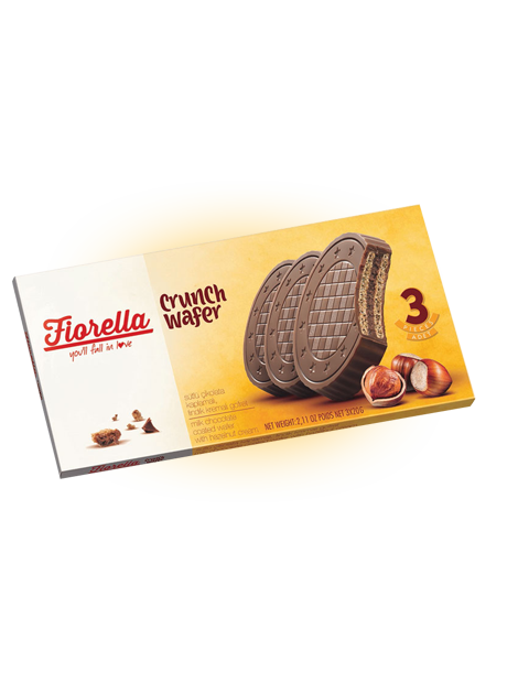 Вафли Fiorella в молочном шоколаде с ореховой начинкой 60 гр Упаковка 24 шт