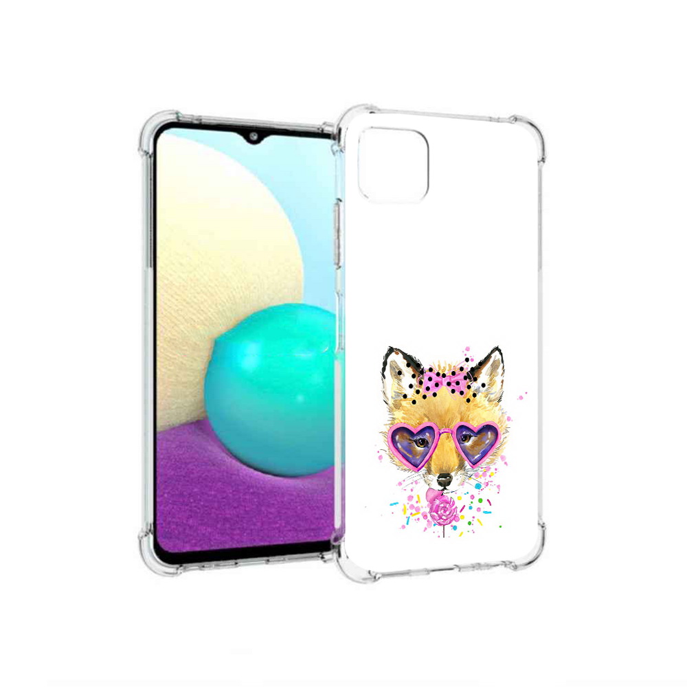 

Чехол MyPads Tocco для Samsung Galaxy A22 лисенок с бантиком, Прозрачный, Tocco