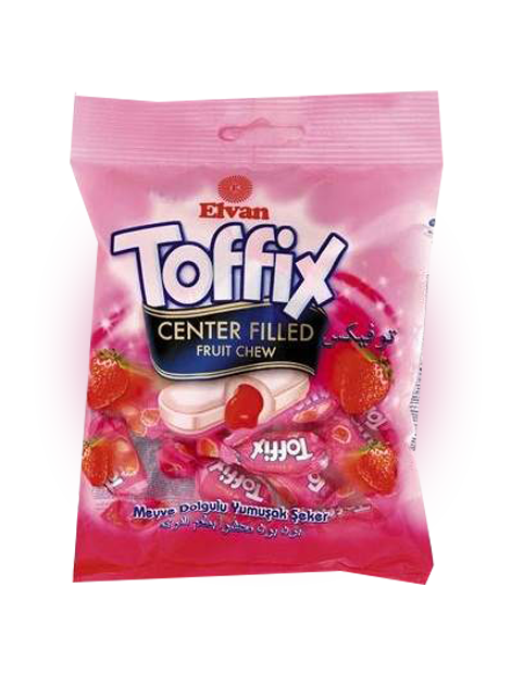 

Жевательные конфеты Elvan Toffix Клубника 90 гр Упаковка 24 шт