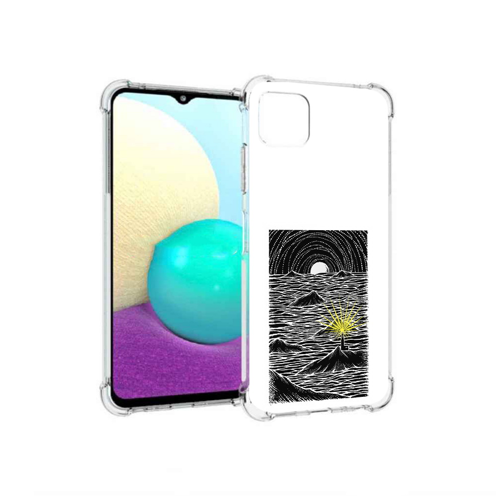 

Чехол MyPads Tocco для Samsung Galaxy A22 маяк в черно белом море, Прозрачный, Tocco