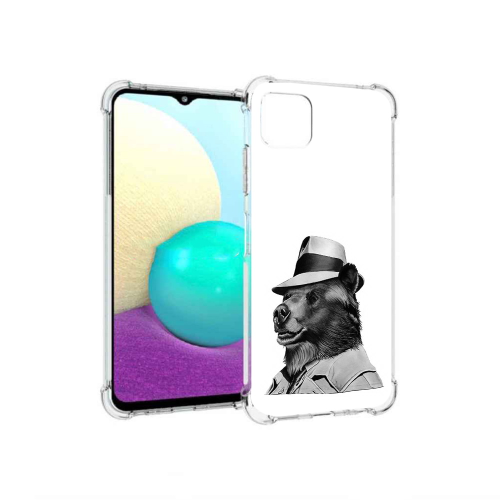 Чехол MyPads Tocco для Samsung Galaxy A22 медведь в шляпе