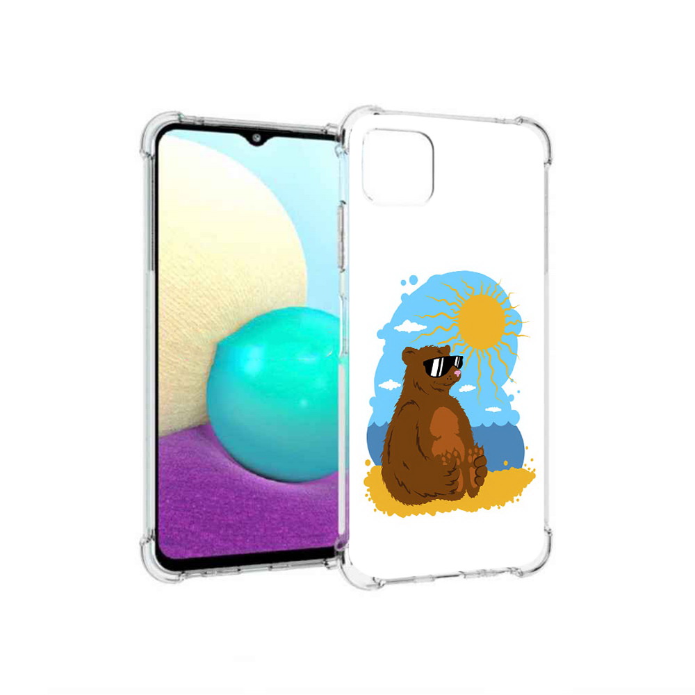 Чехол MyPads Tocco для Samsung Galaxy A22 медведь на чиле