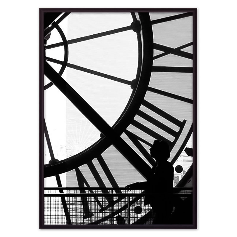 фото Постер в рамке часы париж 30х40 см дом корлеоне