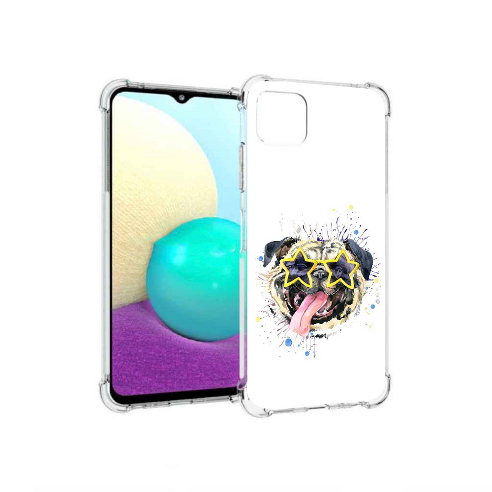 

Чехол MyPads Tocco для Samsung Galaxy A22 мопс боксер, Прозрачный, Tocco