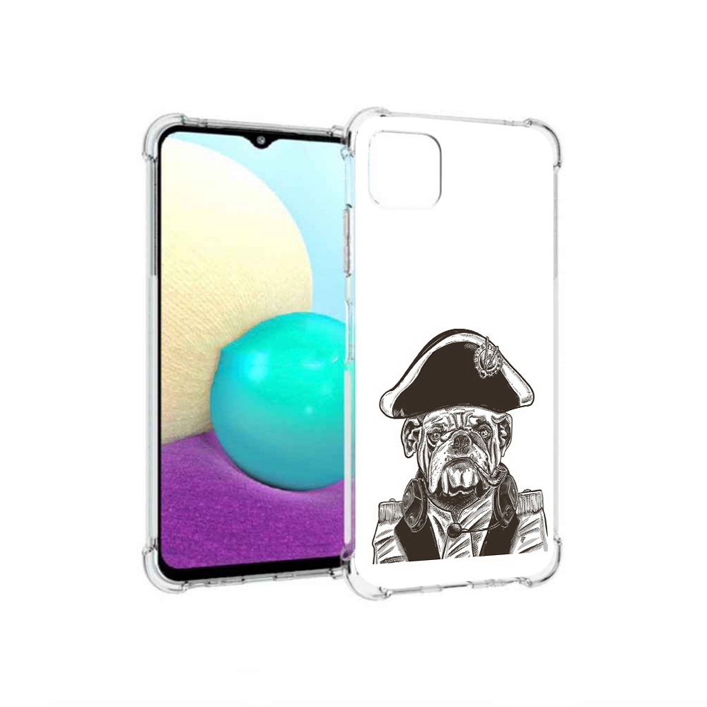 

Чехол MyPads Tocco для Samsung Galaxy A22 мопс генерал, Прозрачный, Tocco