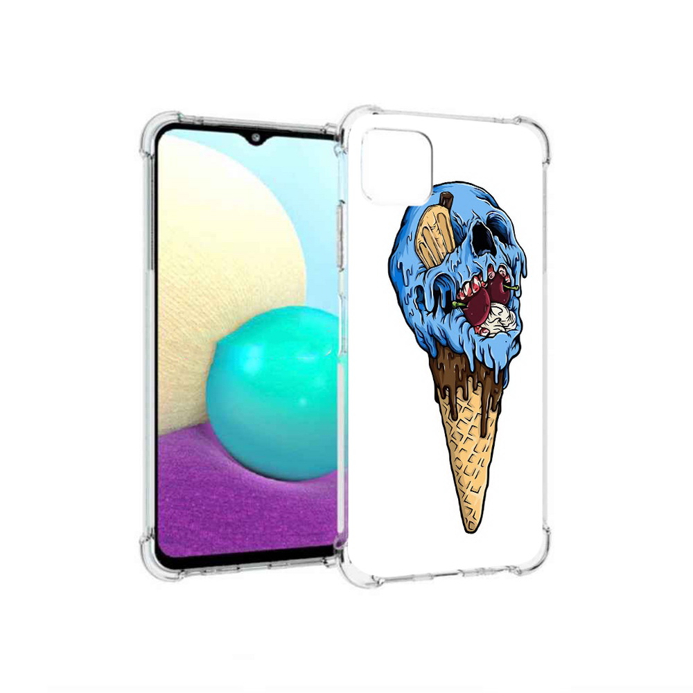 

Чехол MyPads Tocco для Samsung Galaxy A22 мороженное череп, Прозрачный, Tocco